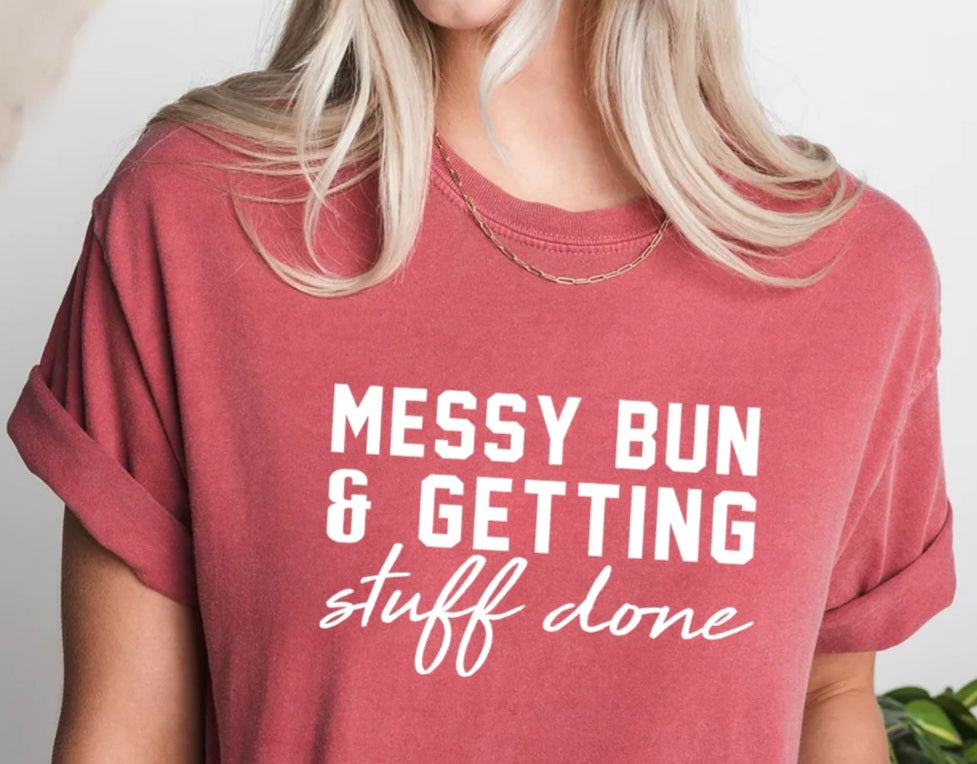 Messy bun and getting stuff done